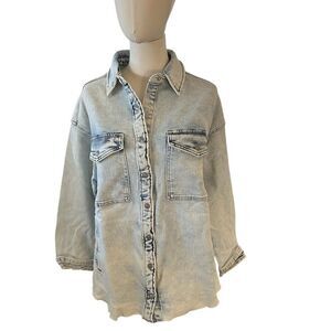 Silver Jeans Co. Women's Denim Jacket (Shacket), Medium, Washed Blue, NWT